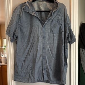 Men's Mountain Hardware Blue Short Sleeve Shirt - Vintage, M